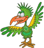{animated green bird}